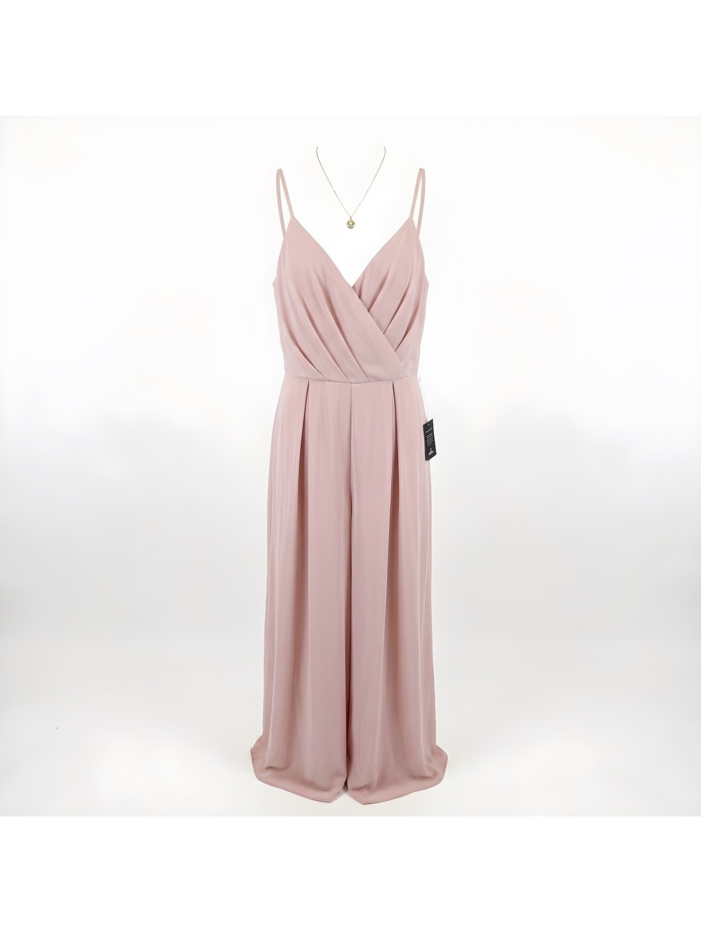 Lulus Pink Sleeveless Wide Leg Jumpsuit with V-Neck and Spaghetti Straps